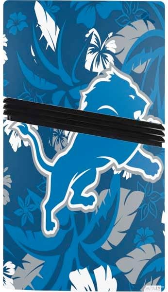 Skinit Decal Gaming Skin Compatible with PS5 Pro Console - Officially Licensed NFL Detroit Lions Tropical Print Design