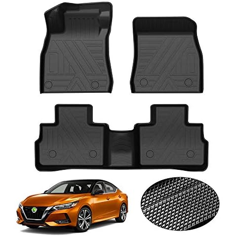 KUST Custom Fit Floor Mats for 2020-2024 2025 Nissan Sentra Accessories All Weather Floor Mat Liners 1st & 2nd Row Liner Black Non-Slip Cover