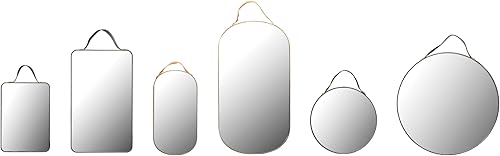 Miniatura 3 de Creative Co-Op Varios espejos de pared con bordes de terciopelo, multicolor, juego de 6