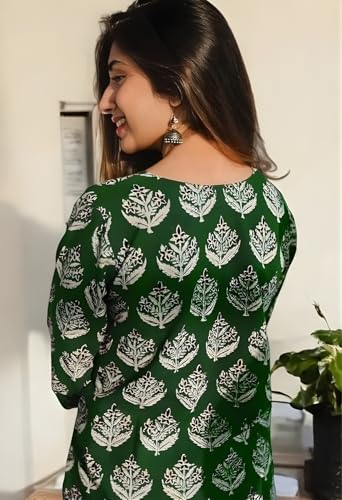 Image of Women's Short Kurti in TopsTunic Rayon Cotton Blend | Ladies Ethnic Tunic