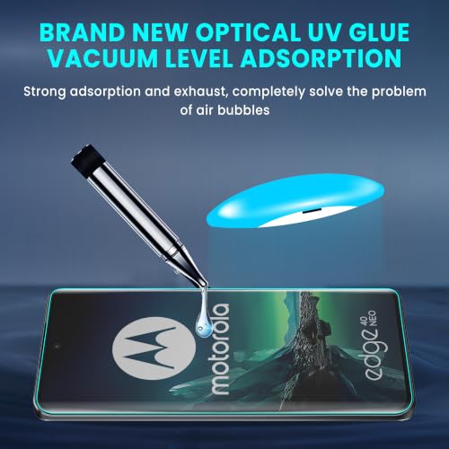 Image of ArmourPro 2 Pack Matte UV Tempered Glass for Motorola Edge 40 Neo and Motorola Edge 40 5G, Premium Curved Screen Protector with Anti-Glare Finish, Edge-to-Edge Coverage, Fingerprint Friendly and Case Friendly