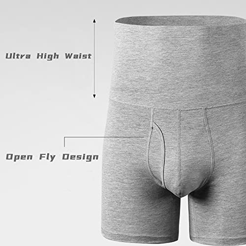 Men's Tummy Control Shorts High Waist Slimming Underwear Basic Soft Boxer Briefs2