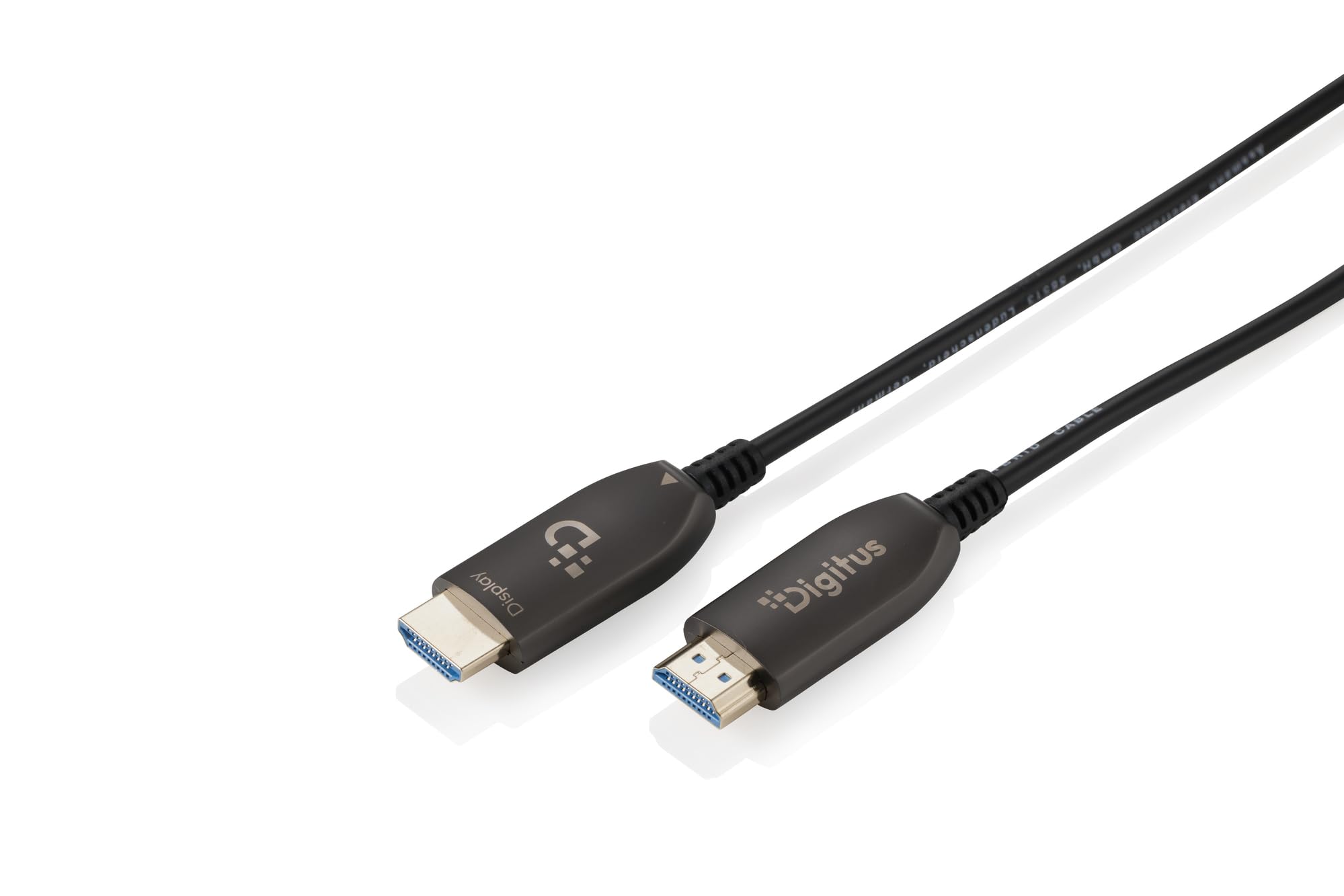 DIGITUS Cable HDMI de fibra óptica – 100 m – UHD 8k 60 Hz 4k 120 Hz | HDMI 2.1 – 48 Gbps – eARC, HDR, HDCP 2.2, CEC – Cable híbrido AOC – Cable HDMI de FO – Negro