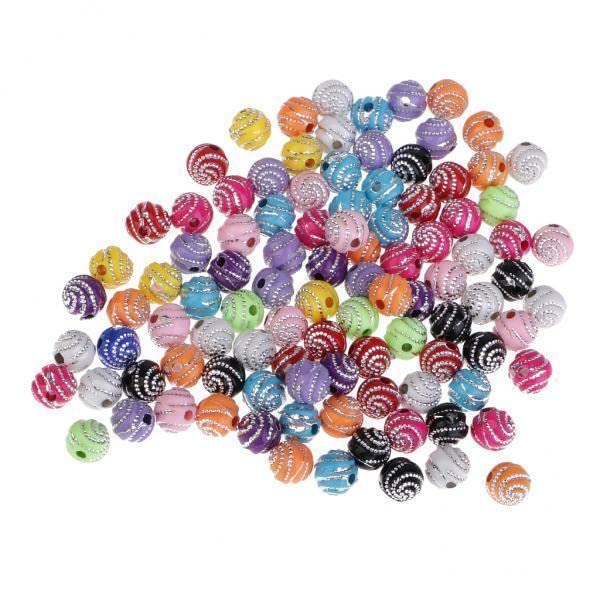 SNAPPSY 4x100 Pieces Assorted Color Resin Round Loose Beads for Jewelry Making 8mm-picture-49