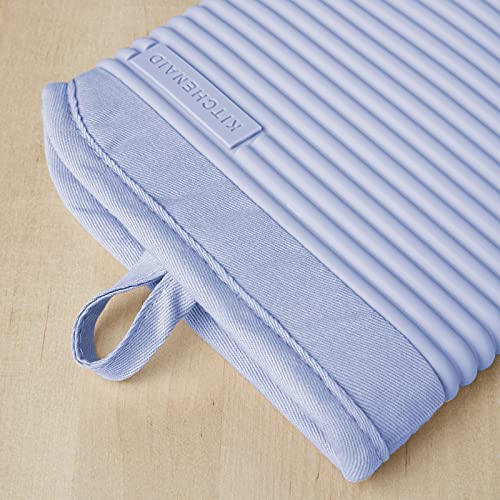 KITCHENAID Ribbed Soft Silicone Oven Mitt 2-Pack Set, 7.5"x13", Lavender Cream — view 3