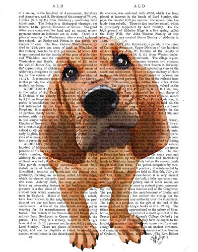 CANVAS-FRAMED-with-AMERICAN-BOX Bloodhound Puppy Fab Funky - Animals vertical Art print steampunk animals flowers antique contemporary flo Floating frame 27_X_21_in steampunk buy now online