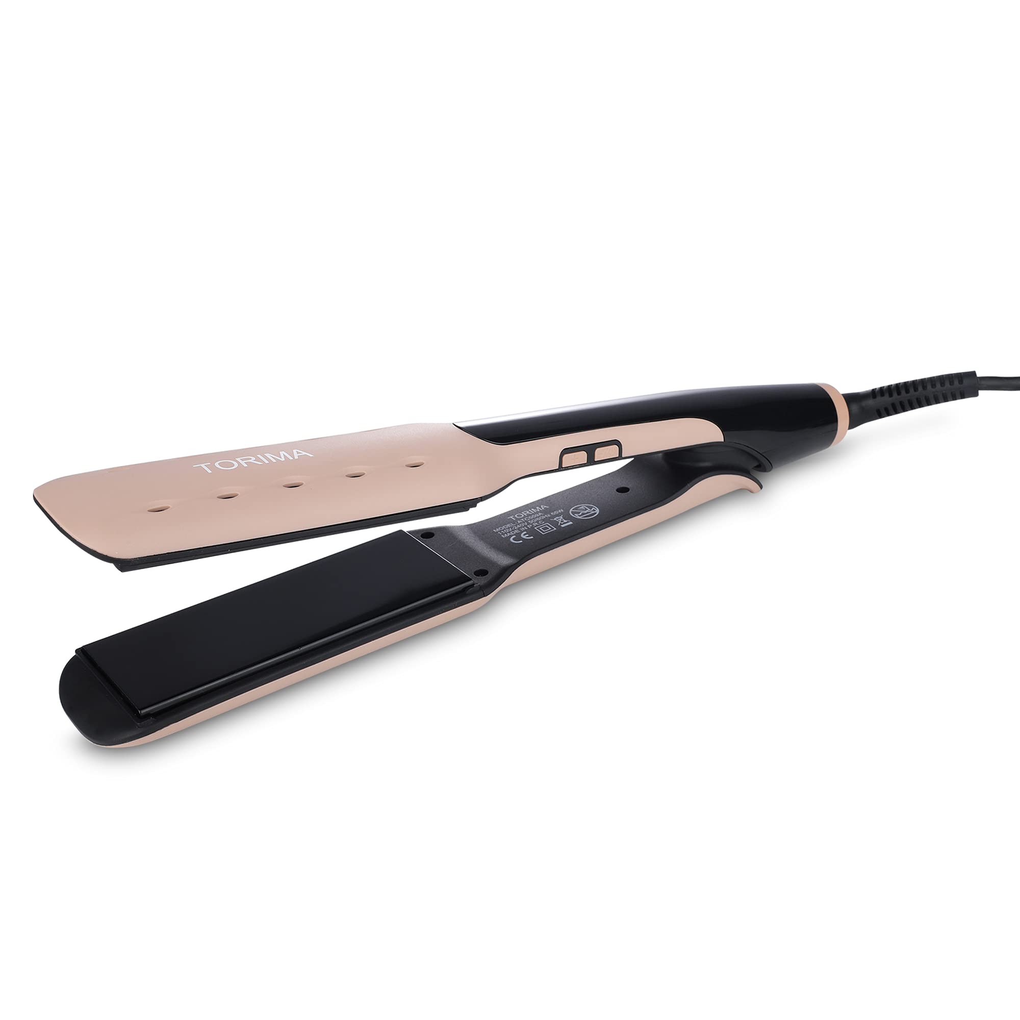 TORIMA ATC559/A Kerashine Hair Straightener with Wide Plates, Temperature control, Digital Led Display, Fast Heat up Technology and Ceramic Plates (Rose Gold)