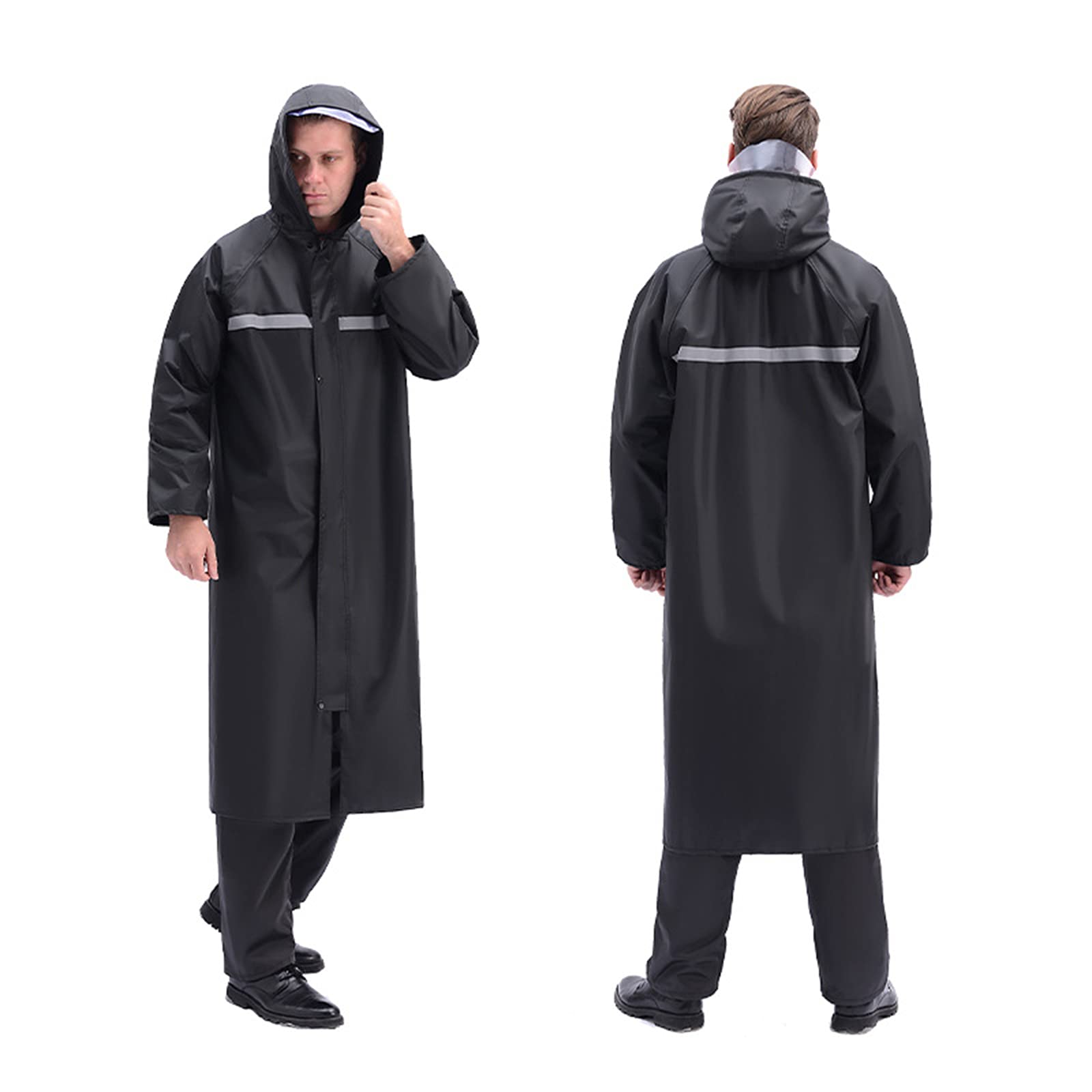 Chubasquero Hombre Moto, Largo Chubasquero Ciclismo Hombre, Chubasquero Plegable, con Reflectantes Tiras,Transpirable,para Exterior,Senderismo,4XL