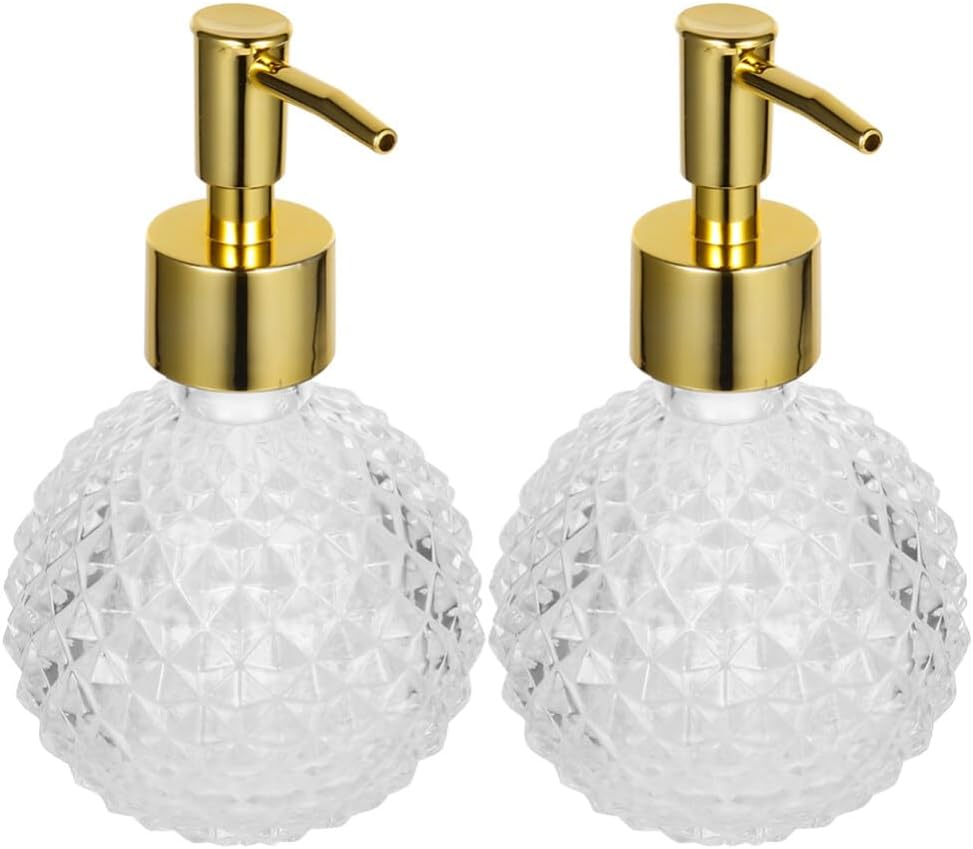Alipis Hand Soap Dispenser Pump 2-Pack Refillable Liquid Bottle Press Type Design for Soap Lotion Shampoo Bathroom Lotion Dispenser