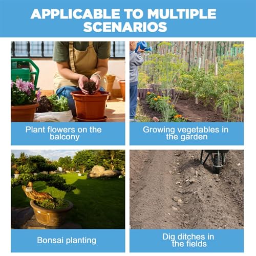 Cinconsin Mini Tiller, 12,8cm Width Electric Cultivator, Lightweight Garden Rotavator con Batería para el cuidado del césped, Aerador de suelo compacto para camas de flores y invernaderos, Fácil de ma
