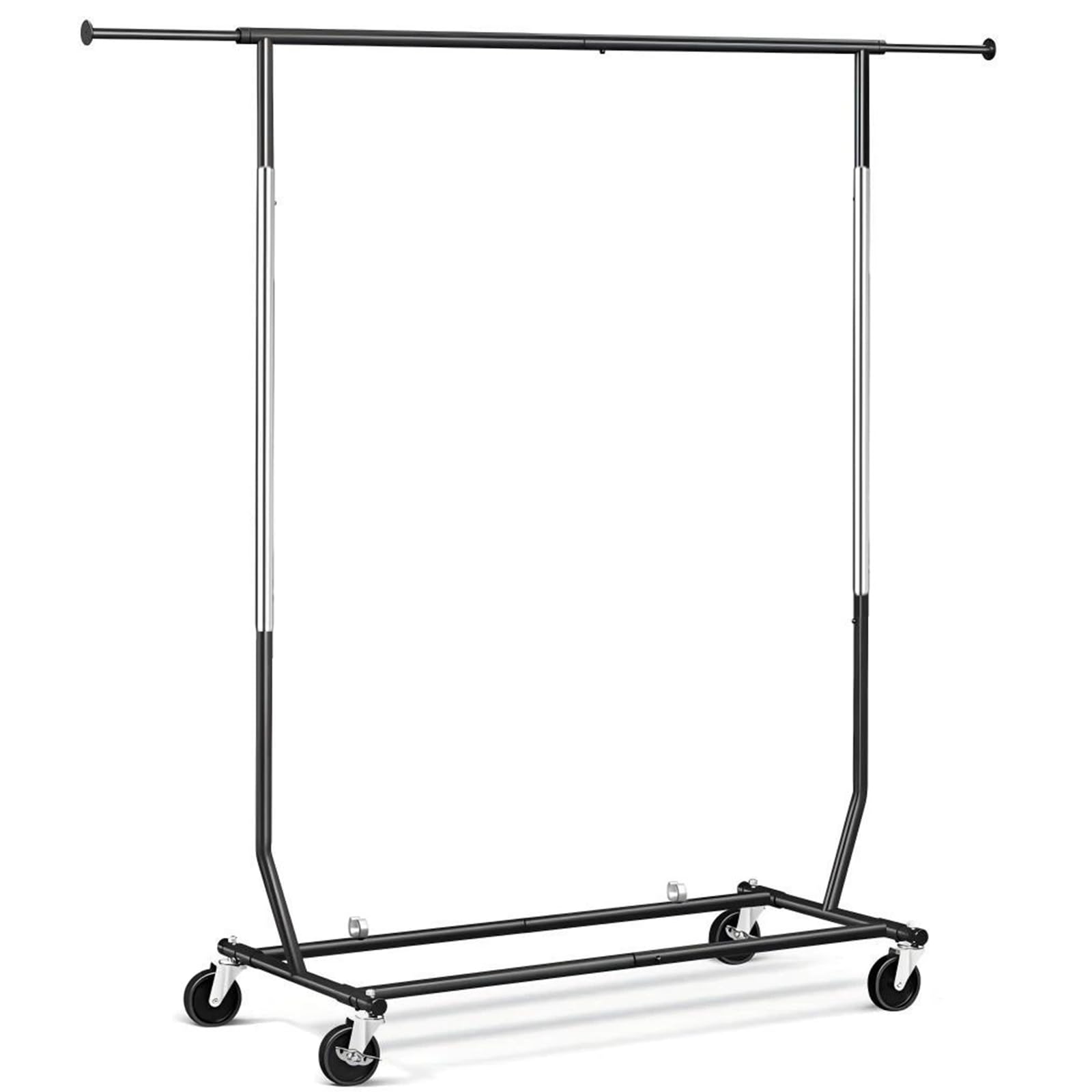 GHSIRUEU Rolling Garment Sturdy Coat Rack for Bedroom Laundry Living Room