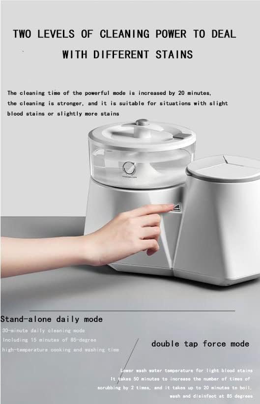 Miniatura 6 de Lavadora de ropa interior portátil, 0.2L automática de cocción y lavado a alta temperatura, lavadora de ropa interior de 73 W, lavadora pequeña para