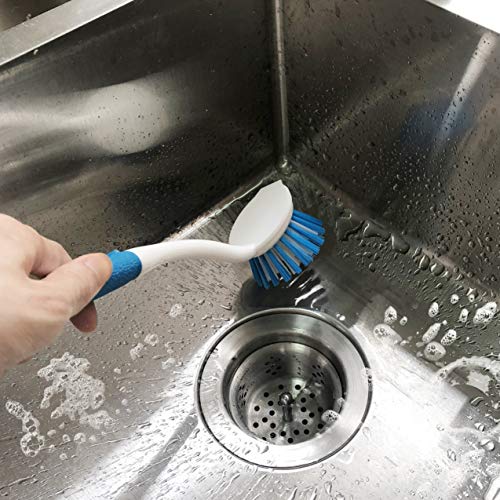 PHYEX Kitchen Scrub Brush for Cleaning Dishes Pots Pan Sink and Bathroom with Comfortable Long Handle, Set of 8 with Different Shapes - Thumbnail 6