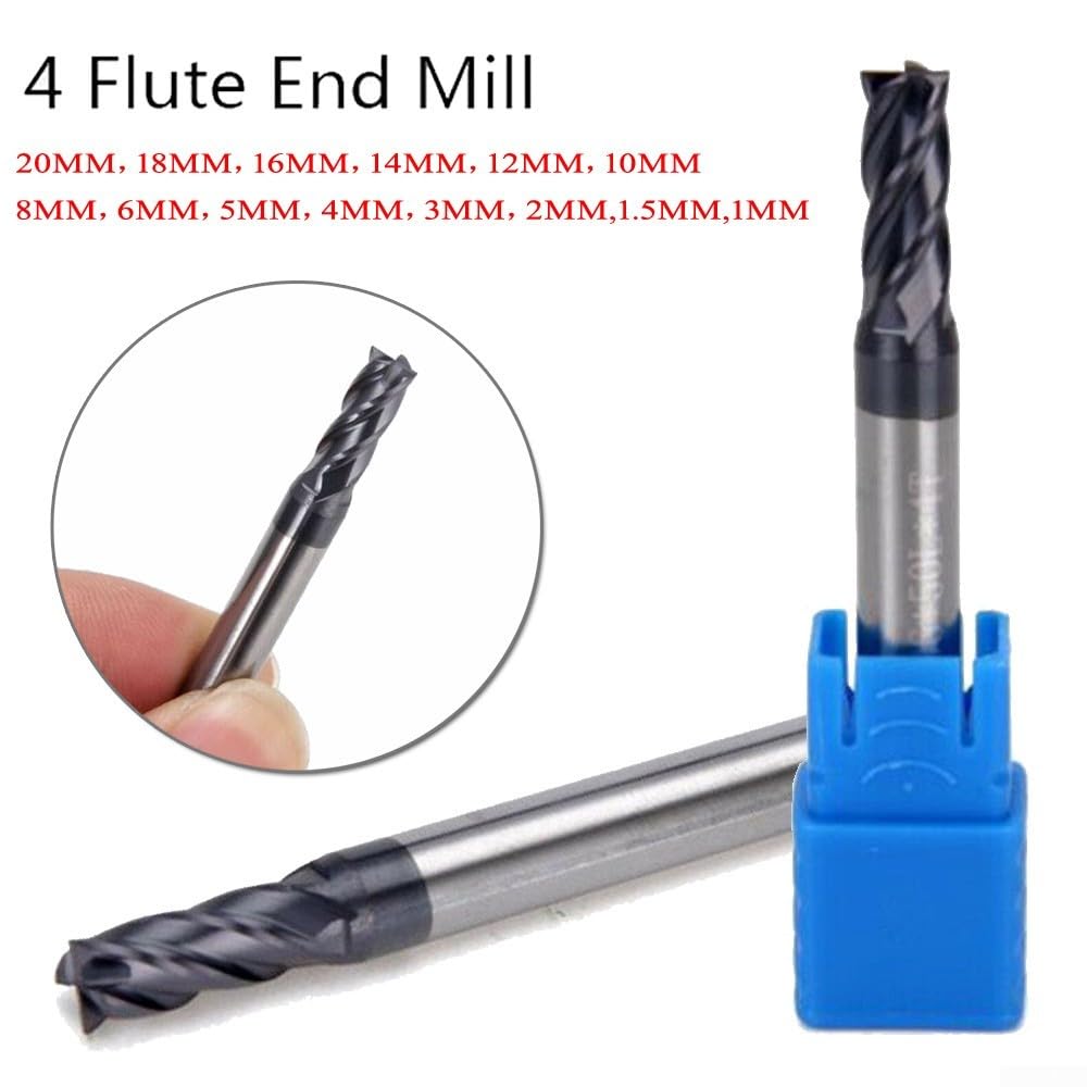 Fraise à 4 dents en carbure solide de qualité supérieure, revêtement AlTiN pour fraisage de précision (10 mm)
