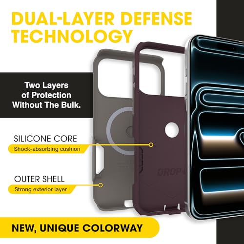 Image of OtterBox iPhone 17 Pro Max (Only) - Commuter Series Case - Built-in MagSafe - Thin, Dual-Layer, Pocket-Friendly, Port Cover - 50 Shades of Kinda Purple