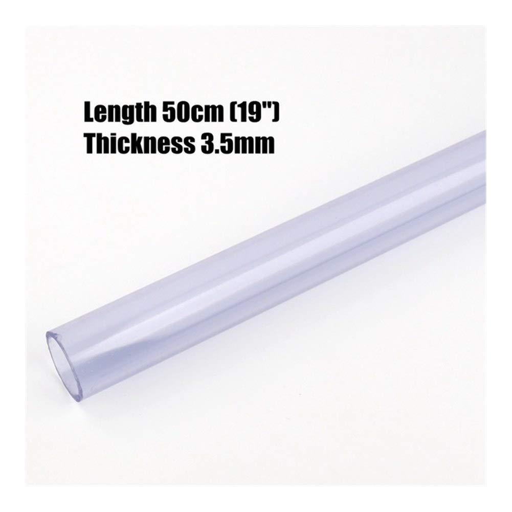 Accesorios de tubería de PVC, 2 uds diámetro exterior 16mm,20mm,25mm,32mm,40mm,50mm tubería de PVC 50cm longitud acuario pecera piezas agua accesorios riego jardín UPVC transparente(25mm)