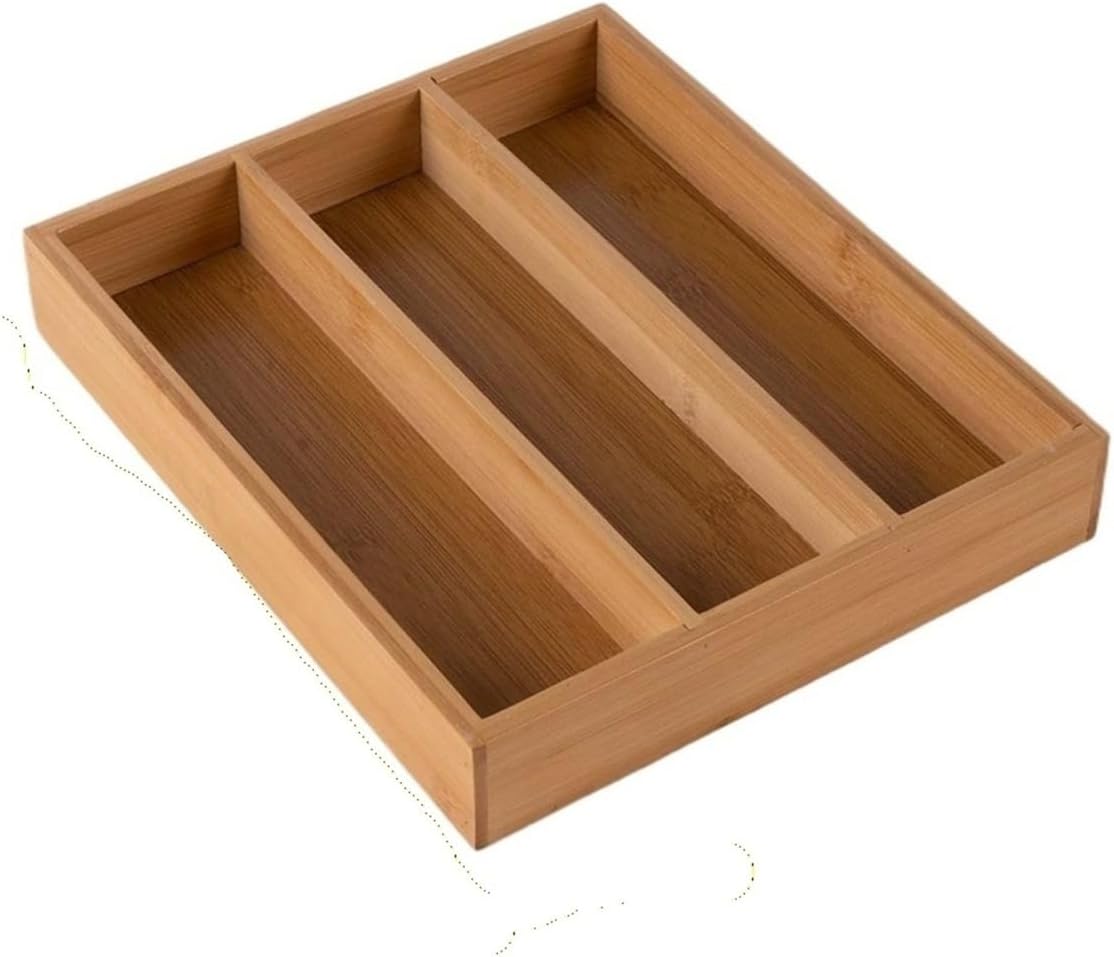 Storage,Stylish and Simple Six-Grid Knife Sub-Format Western Kitchen Supplies(Bamboo Storage Box 3)