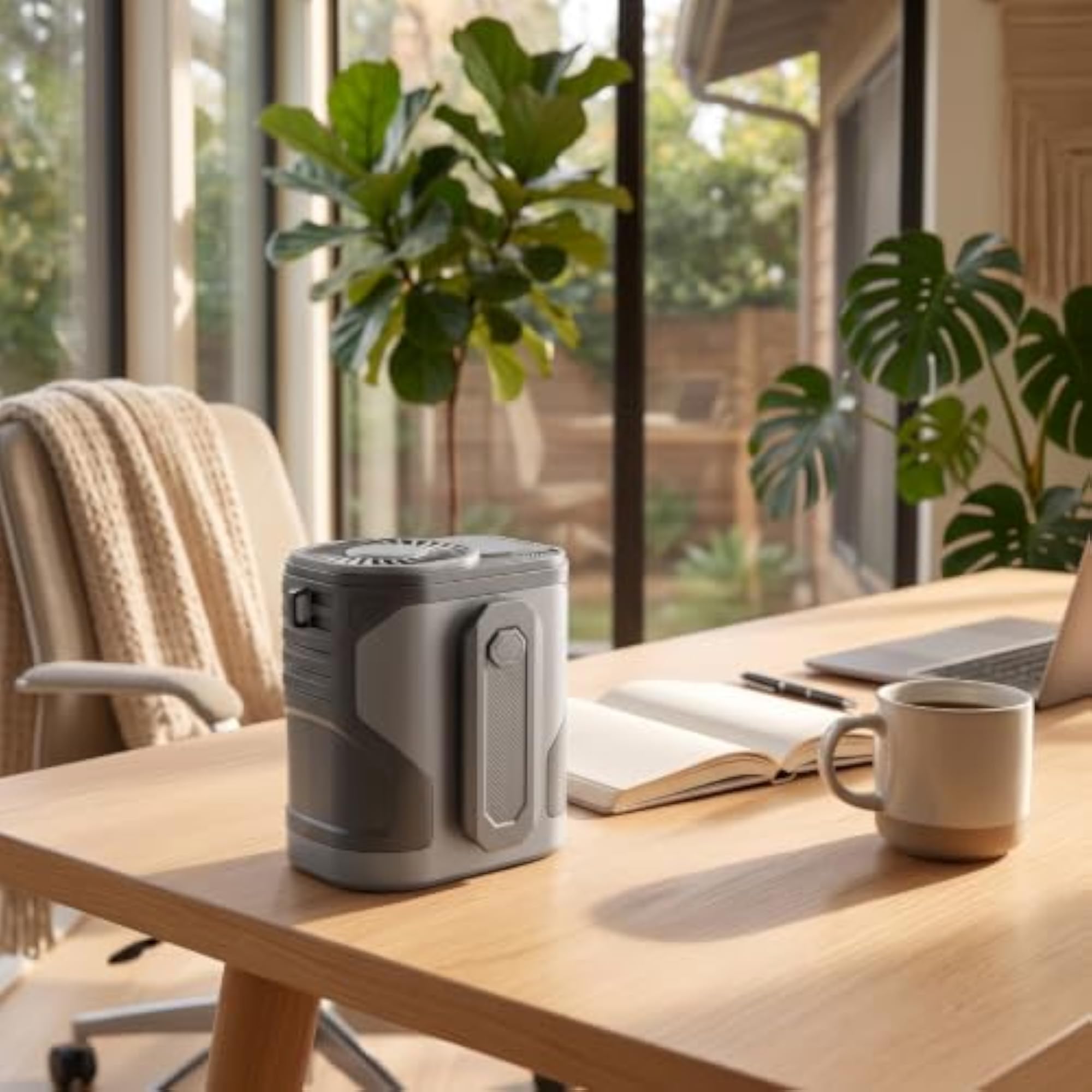 Rechargeable Waist Fan, Hands-Free Attach-on Design