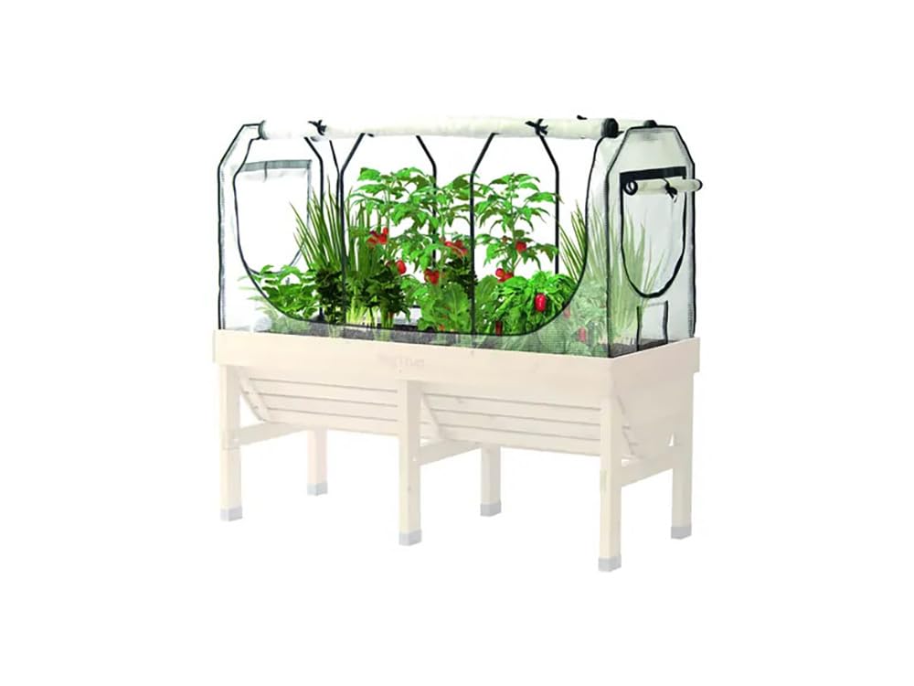 VegTrug Medium Greenhouse Frame & Multi Cover Set, White [Planter Not Included]
