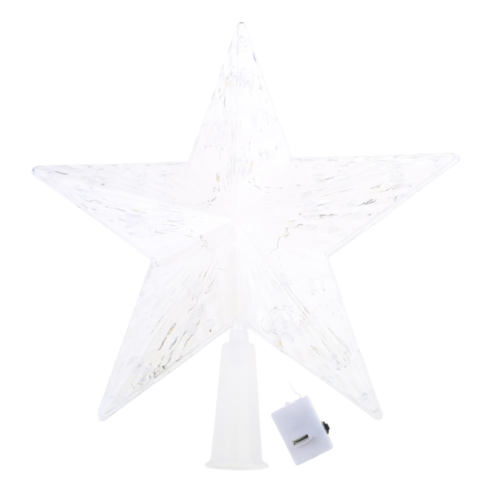Christmas Star Tree with Colorful LED Light Battery Powered Treetop Decor Lighted Stars for Outside