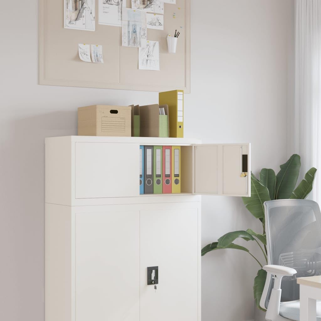 vidaXL Armario archivador de Acero Blanco 90x40x40 cm, archivador, Unidad de Almacenamiento, gabinete de Almacenamiento de Oficina