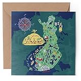 Inklusive Umschlag 1 x Grußkarte – Finnland Helsinki lustige Karte skandinavisch – blanko Geburtstag Feier Jahrestag #58720