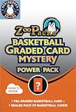 PSA Basketball Graded Card Mystery Power Pack | Beginner Edition | 1 PSA Graded Basketball Card & 1 Pack of Cards | Grade 5+ Guaranteed | by Zoo Packs