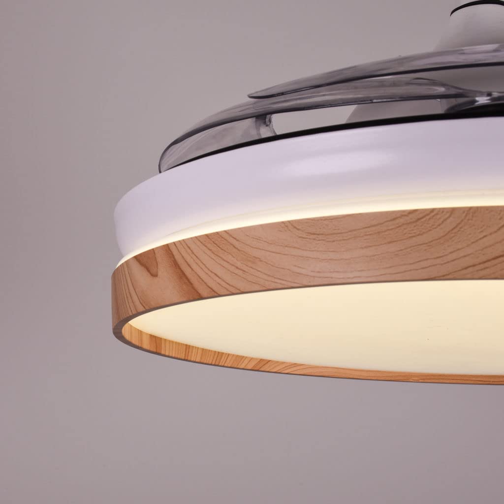BEL AIR HOME - Ventilatore da Soffitto Cosmos con Motore DC e Pale Dispiegabili - Luce LED 36W 3 Temperature - Telecomando Incluso - Modalità Stagionale, Bianco, Metallo