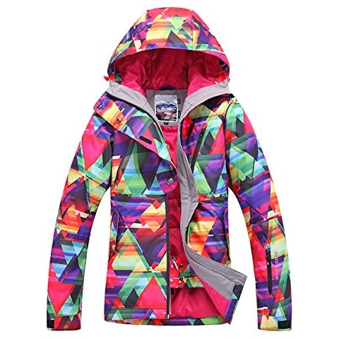 Women's Waterproof Ski Jackets Pants Set Windproof Girls Snowboard Jakets Colorful Printed Snowsuit - - S Cover