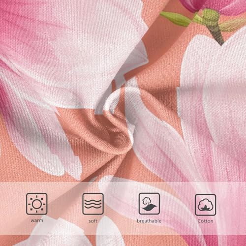 Pink Magnolia Flowers Cute Panties Girl Toddler Underwear Custom Cotton Florals Briefs Undies Kids 2t3