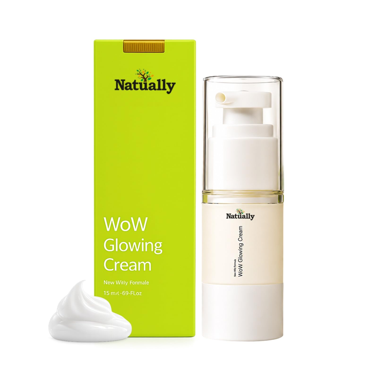 NATUALLY Herbal 3 in 1 Whitening Cream 15g Fast Action for Acne Dark Spots Dark Circles Hyperpigmentation and Melasma Gentle Skin Brightening Cream for Clear Radiant and Glowing Skin