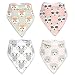 Stadela Baby Adjustable Bandana Drool Bibs for Drooling and Teething Nursery Burp Cloths 4 Pack Unisex Baby Shower Gift Set for Girl and Boy – Woodland Adventure Forest Animal Fox Deer Raccoon Tree