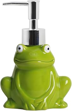 Soap Dispenser Frog Liquid Dispenser Ceramic Lotion Bottle,240ml,8oz