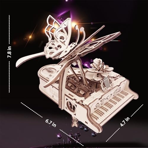 3D Puzzle for Adults - Cool Piano Music Box DIY Craf Kit for Adults to Build Model Kits Wood Mechanical Building Puzzle for Age 14+Years Old - Image 2