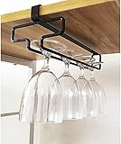LINFIDITE Wine Glass Holder Stemware Rack Hanger Under Cabinet Wine Glass Rack Kitchen Hanging Glass...