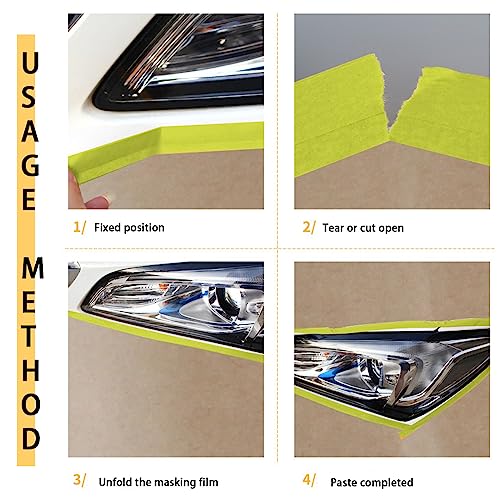 Hubaow Masking Paper, 20" X 200Feet, Tape And Drape For Automotive Painting Covering, Paint Spray Shield For House Painting #TOP4