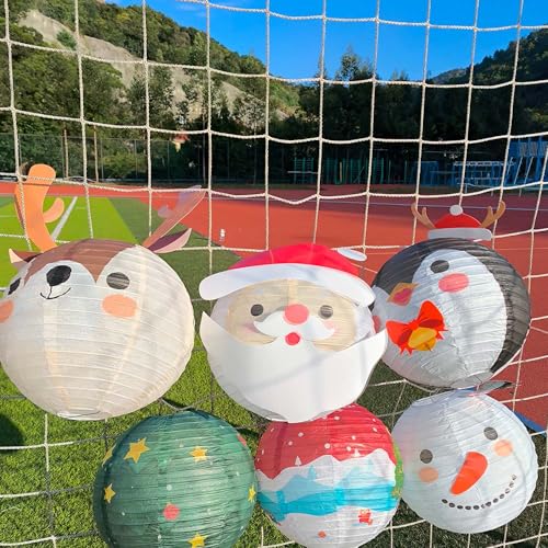 Image of 6 Pcs Christmas Hanging Paper Lantern Set Lanterns Xmas Party Supplies for Outdoor Indoor Classroom Birthday Graduation Christmas Decorations (Head)