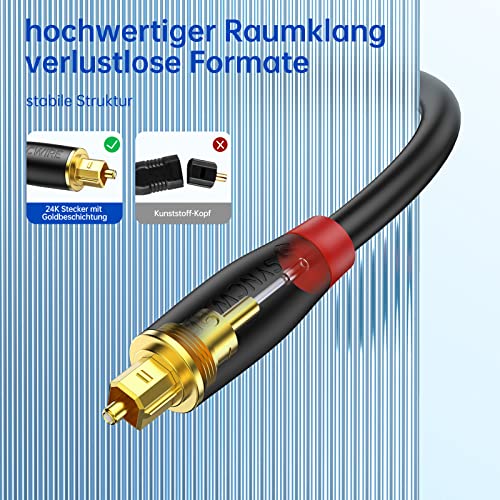 Optisches Audiokabel SYNCWIRE Toslink, vergoldet für HD-Geräte