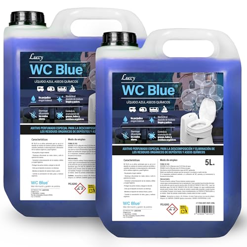 LUCCY WC Blue 10 Litros - Aditivo para Aguas Negras - Líquido para Depósito de Residuos Sanitary Fluid WC Químico