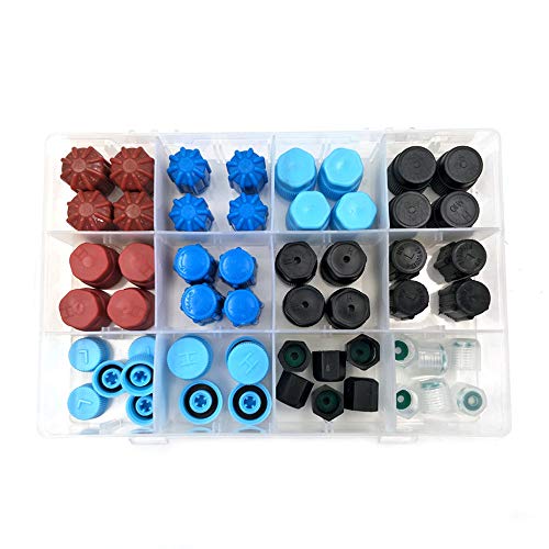Nikauto 56Pcs/Set 12 Kinds Of Automotive Air Conditioner Valve Caps Universal R134 R12 Air Valve Cap Dust Cover Set Car Air Conditioning Service Ac System Charging Port Caps #TOP1