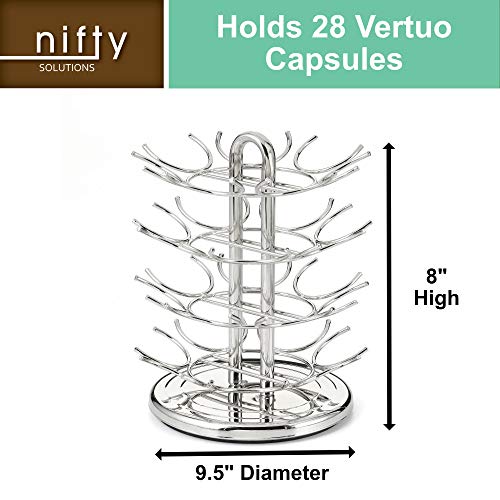 Nifty Solutions 5515 Nifty Vertuoline Coffee Pod Carousel – Nickel Chrome Finish, 28 Pod Capsule Holder thumb #2