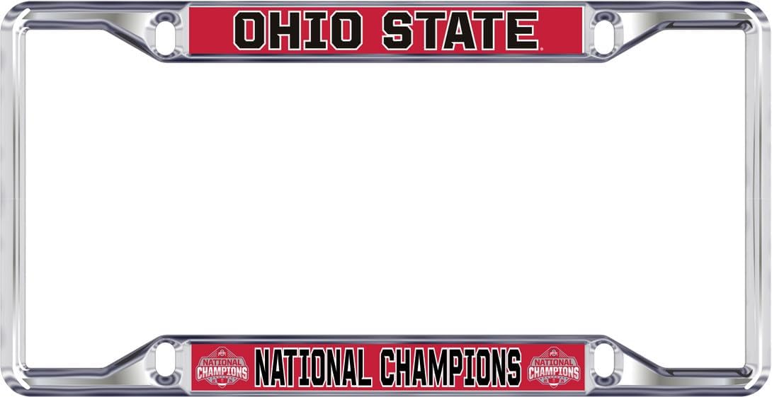 Craftique Ohio State Buckeyes National Champs License Plate Frame 2024 Silver
