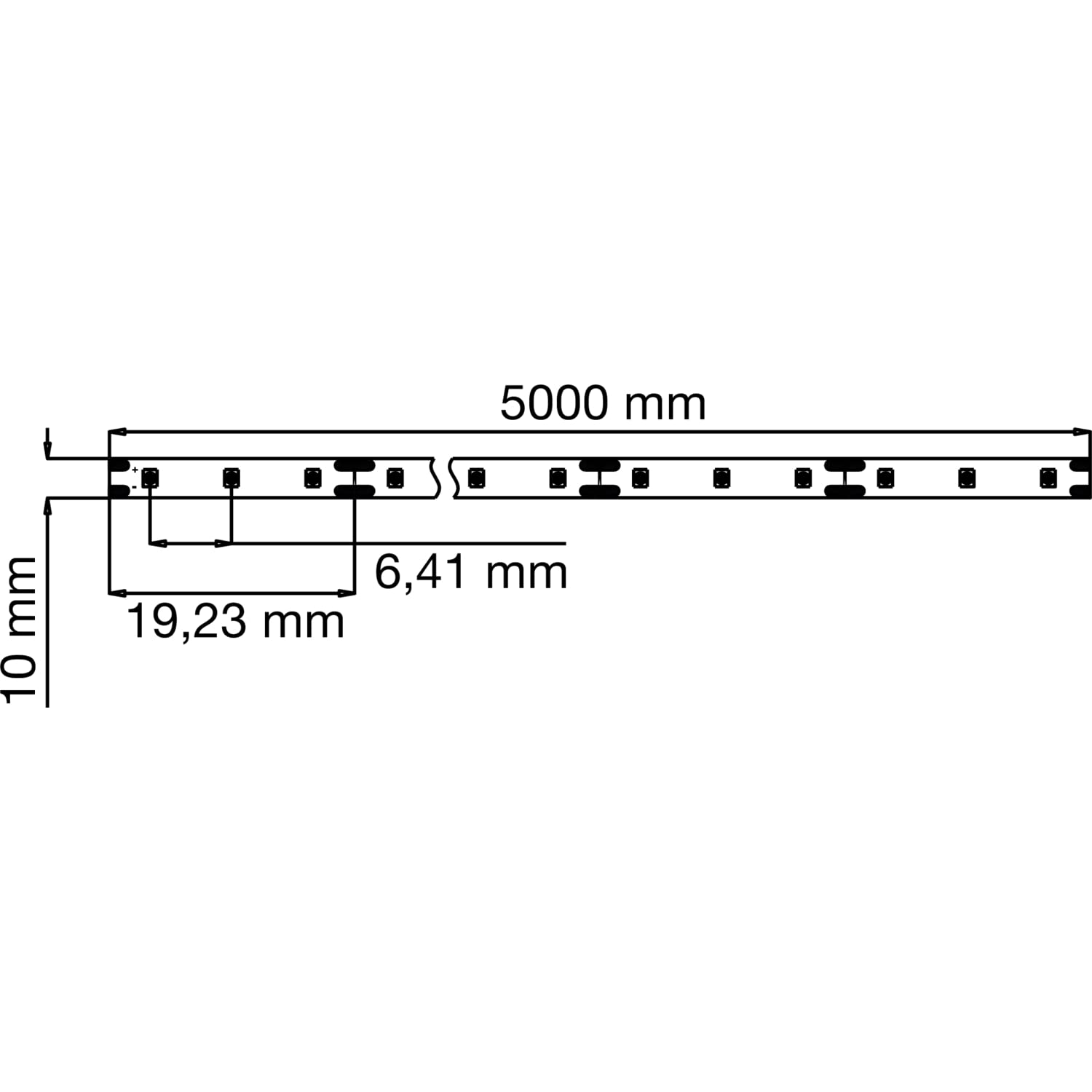 L&S Meccano taśma LED, samoprzylepna, o dużej intensywności światła w kolorze ciepłej bieli 3000 K, IP20, elastyczna i dzielona taśma LED 12 V, 5 m