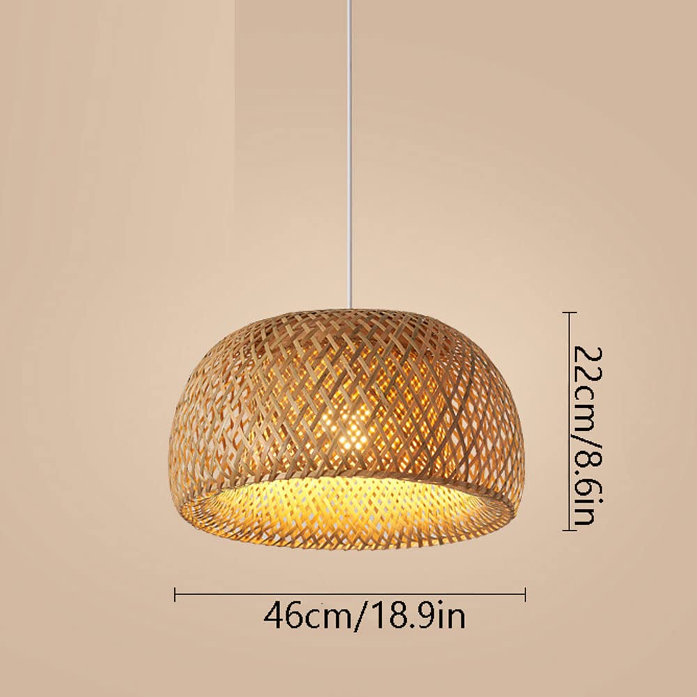 Lampada a Sospensione in Vimini Intrecciato a Forma di Nido d'uccello, Realizzata a Mano in Rattan Creativo, con Paralume in Vimini, per Isola Cucina, Soggiorno, Base E27.