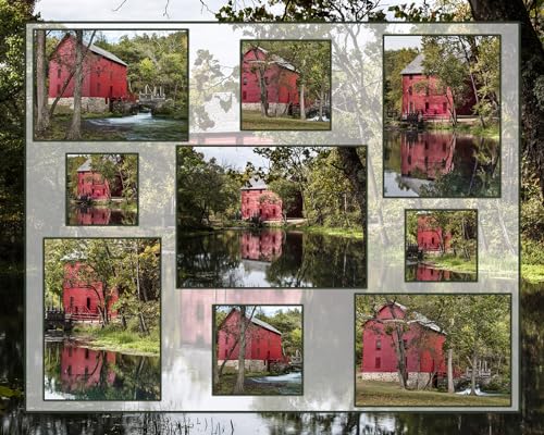 Old Grist Mill in Fall Fabric Panel - MISC-013, Panel Size is 25” X 19.375”, Quality Quilting Cotton