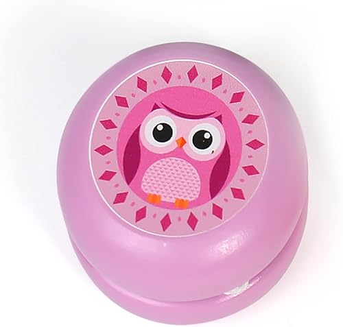 Yoyo para niños auto retorno madera Yoyos juguetes retractables búho púrpura no se necesitan habilidades animales de madera Yoyo