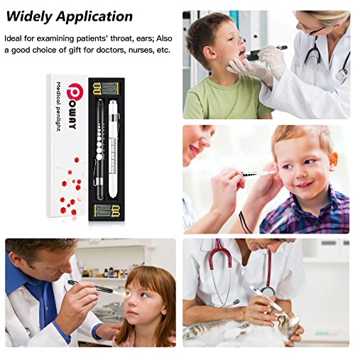 Opoway Nurse Penlight With Pupil Gauge Medical Pen Light For Nurses Doctors With Batteries Included 2Ct. White And Black #TOP4