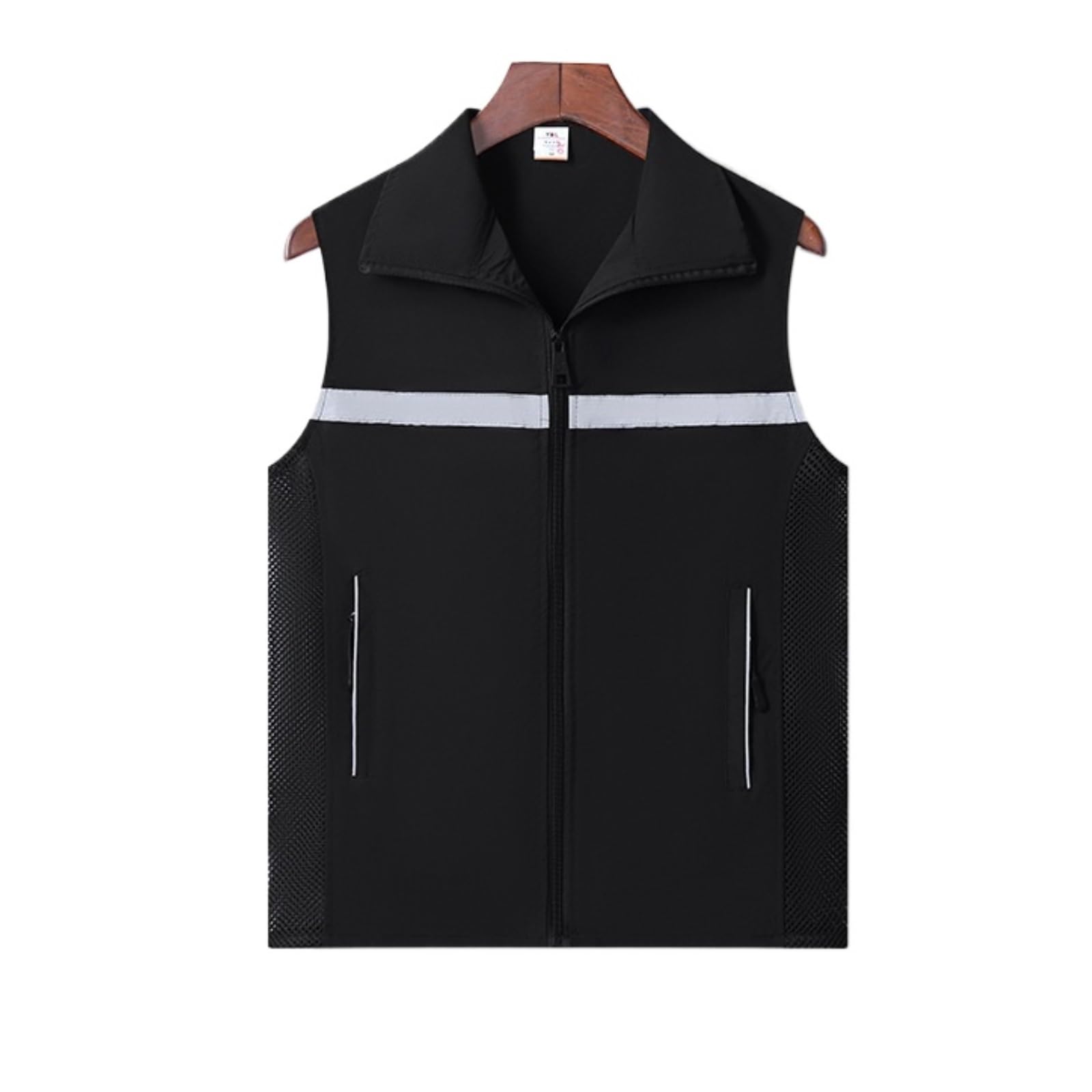 Odblaskowa Kamizelka Bezpieczeństwa Na Rowerze Kamizelka Bezpieczeństwa Z Siatki Oddychającej, Odzież Robocza, Odblaskowa Do Użytku Na Zewnątrz(Black,Large)