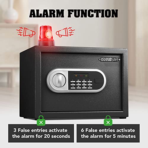 Islandsafe Digital Small Safe Caja Fuerte Security Money Safes Electronic Lock Safes Lock Box With Keypad For Cash Jewelry Home, Hotel, Dorm, Office,(0.8Cuft Black) #TOP4