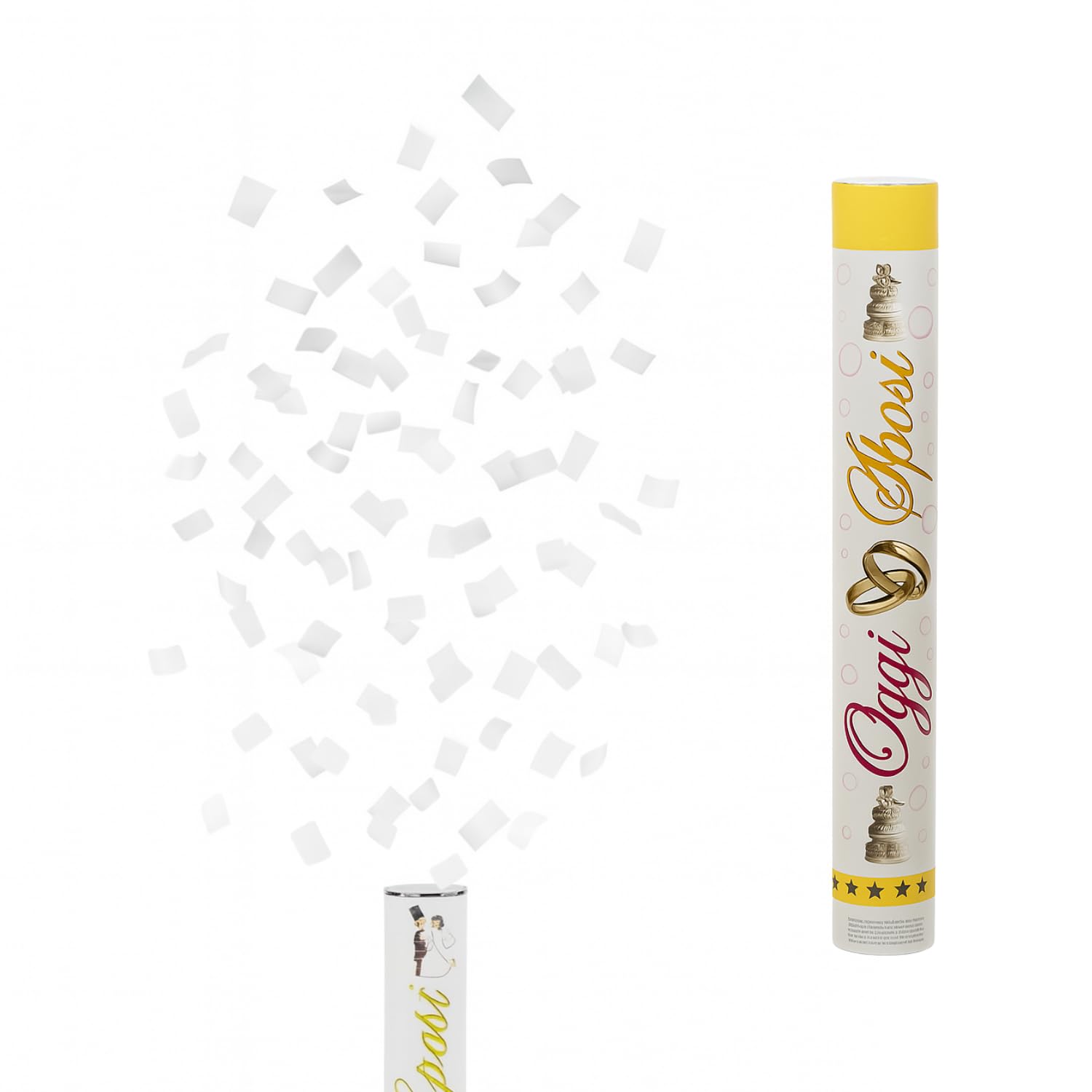 Palucart 12 sparacoriandoli Bianco spara coriandoli Bianco 40cm Cannone sparacoriandoli con coriandolo di Carta biodegradabile 9406